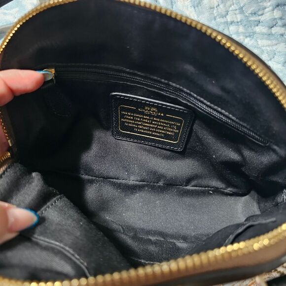 Coach Mini Cora Domed Satchel in Bicolor Metallic Crossgrain Leather - Picture 7 of 8